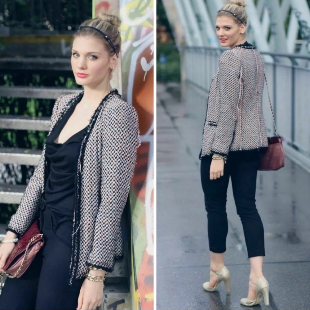 Zara Tweed Studded Blazer Size XS